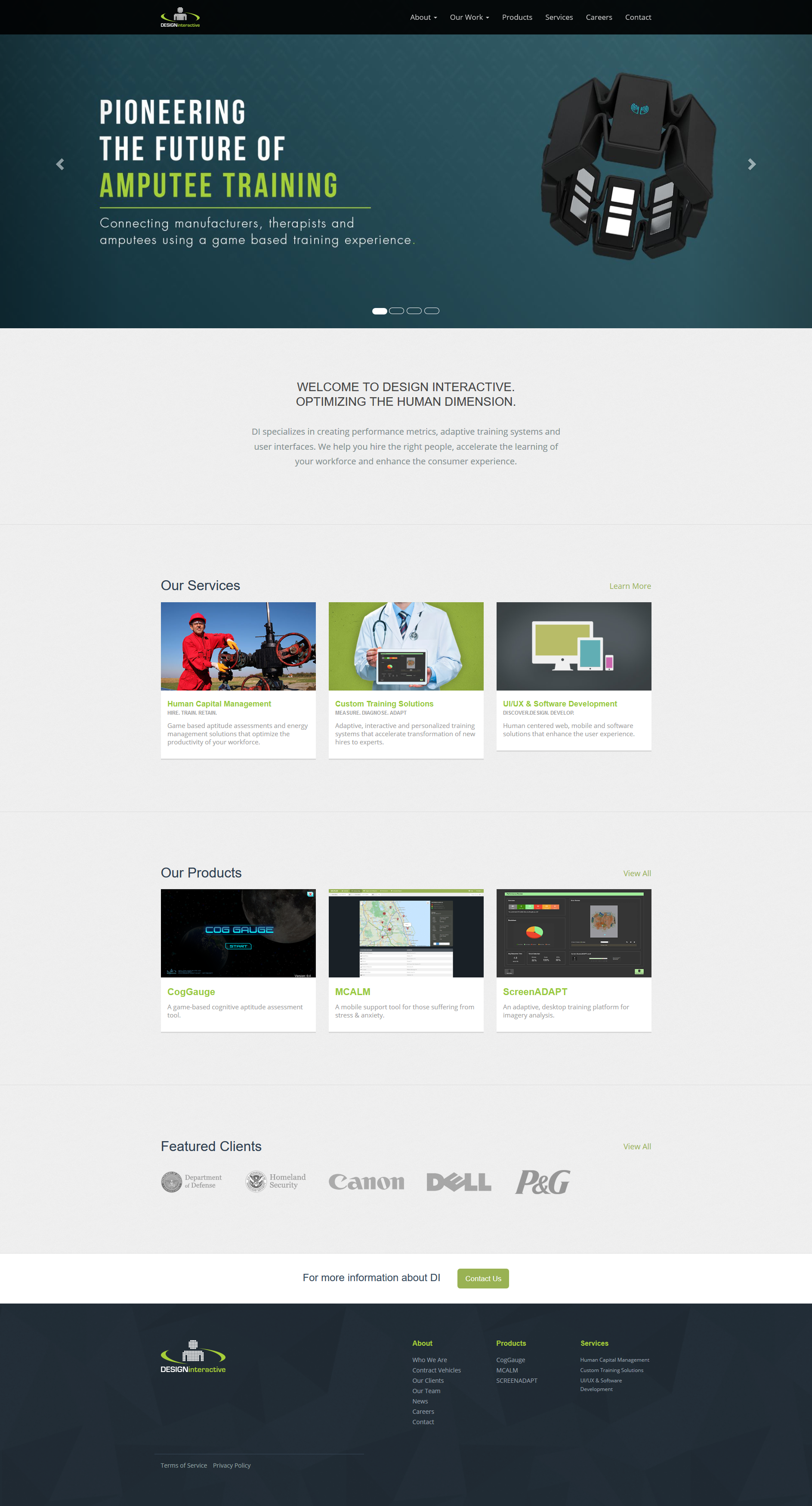 Screenshot of Homepage