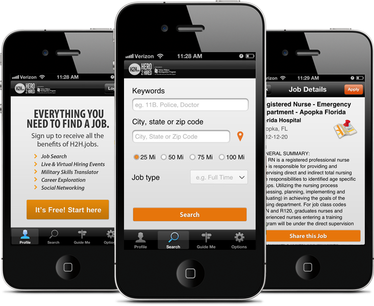 H2H mobile app screenshots